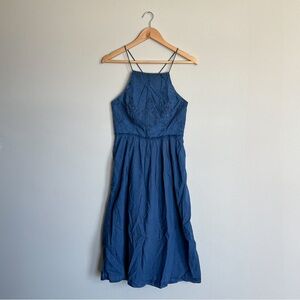 Lucky Brand Blue 100% Cotton Midi Dress